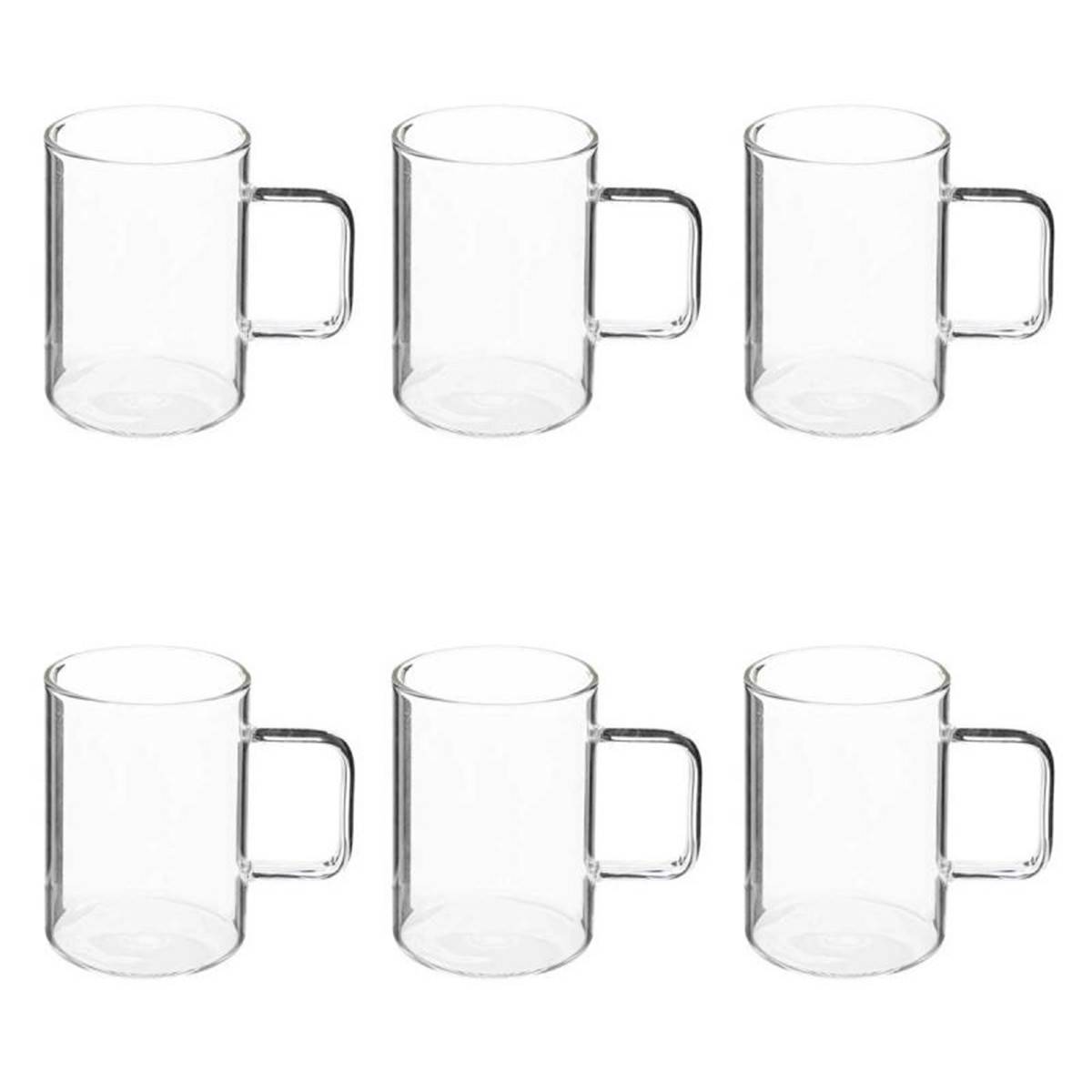 Lot de 6 Mugs en Verre "Mia" 45cl Transparent - Image 1