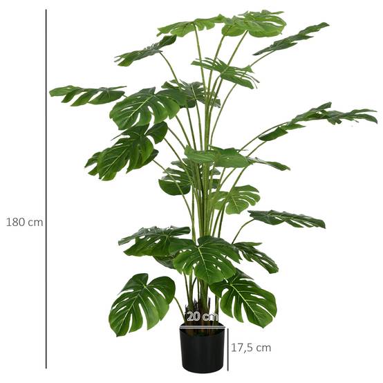 Grande Plante Artificielle Monstera Plastique Décoration Intérieur 180cm Vert - ComfortXL Outdoor Living - Image 5