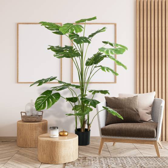 Grande Plante Artificielle Monstera Plastique Décoration Intérieur 180cm Vert - ComfortXL Outdoor Living - Image 4