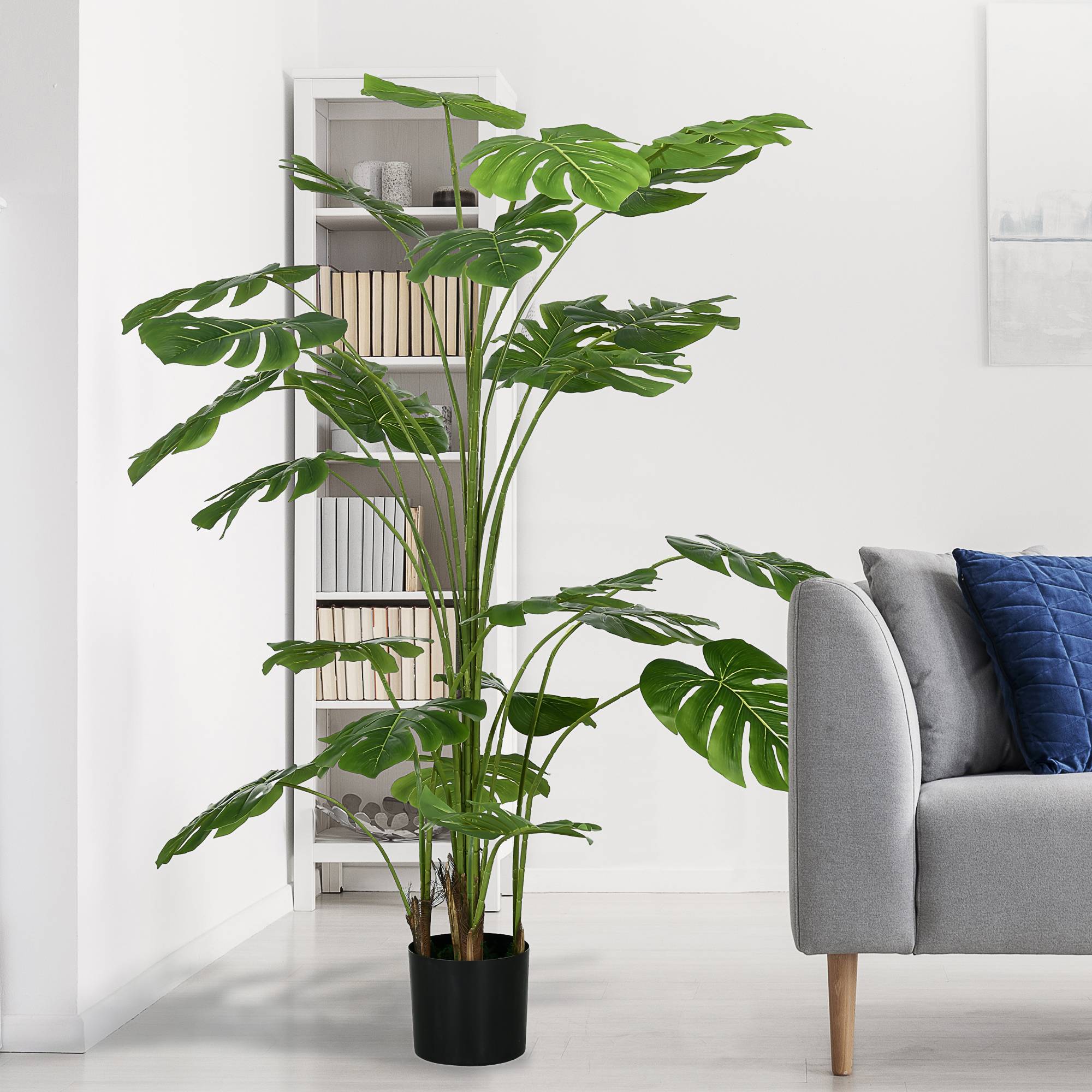 Grande Plante Artificielle Monstera Plastique Décoration Intérieur 180cm Vert - ComfortXL Outdoor Living - Image 6