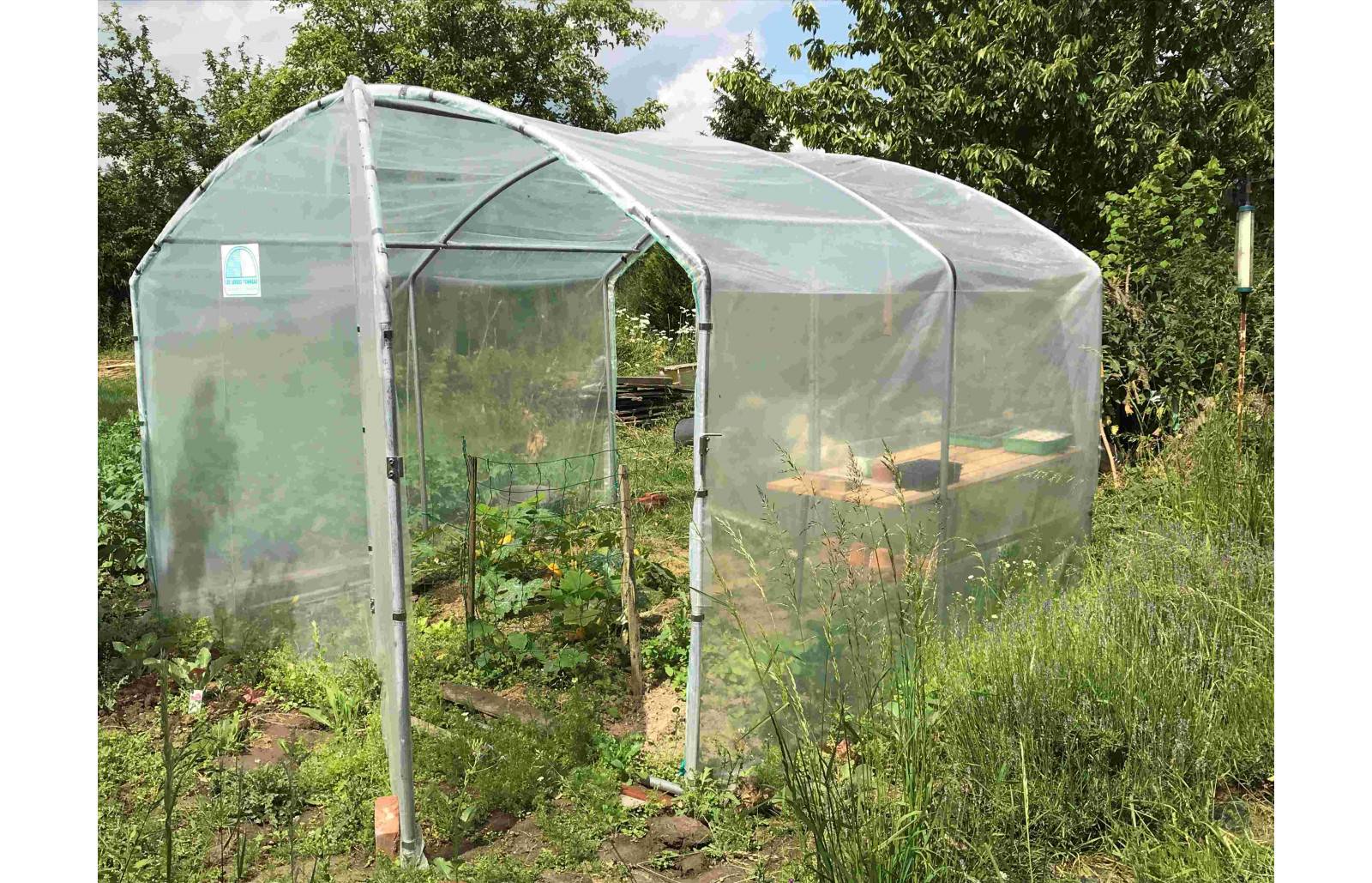 Serre tunnel de jardin - 9m² -  3 x 3 m - pieds droits - haute résistance à petit prix - LES SERRES TONNEAU - Image 5