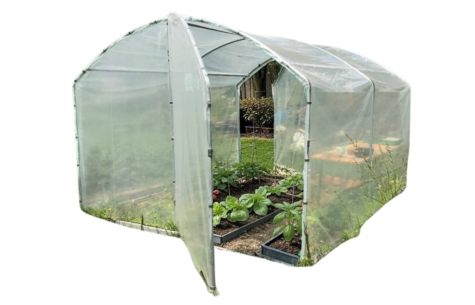 Serre tunnel de jardin - 9m² -  3 x 3 m - pieds droits - haute résistance à petit prix - LES SERRES TONNEAU - Image 2