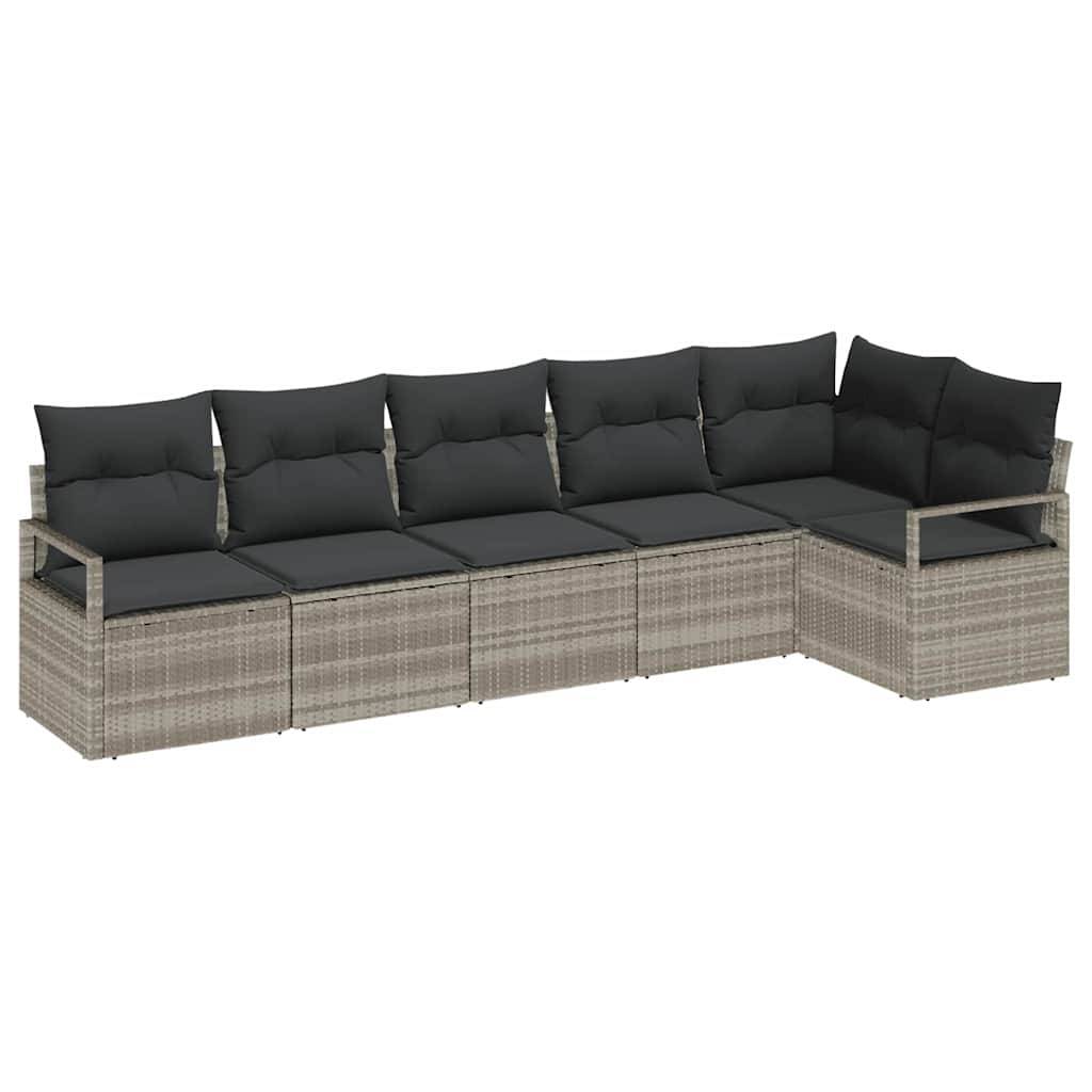 Salon de jardin 6 places en résine tressée modulable pour extérieur Gris Clair – ComfortXL Outdoor Living - Image 2