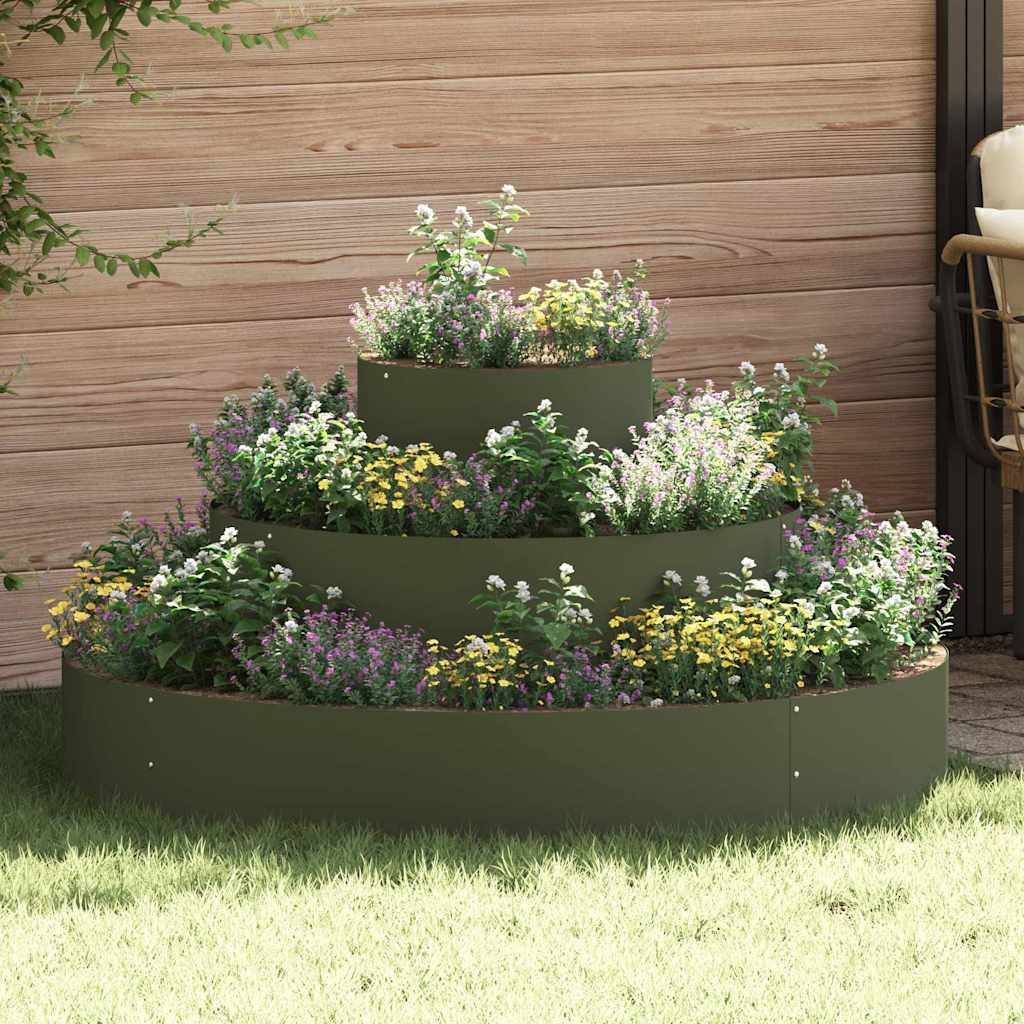 ComfortXL - Cache-pot carré en acier design moderne pour jardin et balcon Vert Olive – ComfortXL Outdoor Living - Image 1