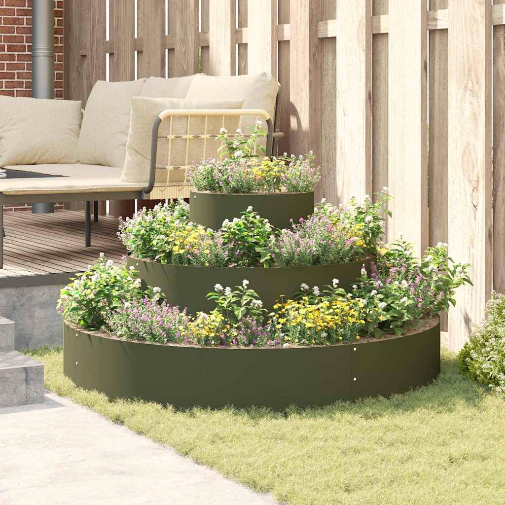 ComfortXL - Cache-pot carré en acier design moderne pour jardin et balcon Vert Olive – ComfortXL Outdoor Living - Image 4