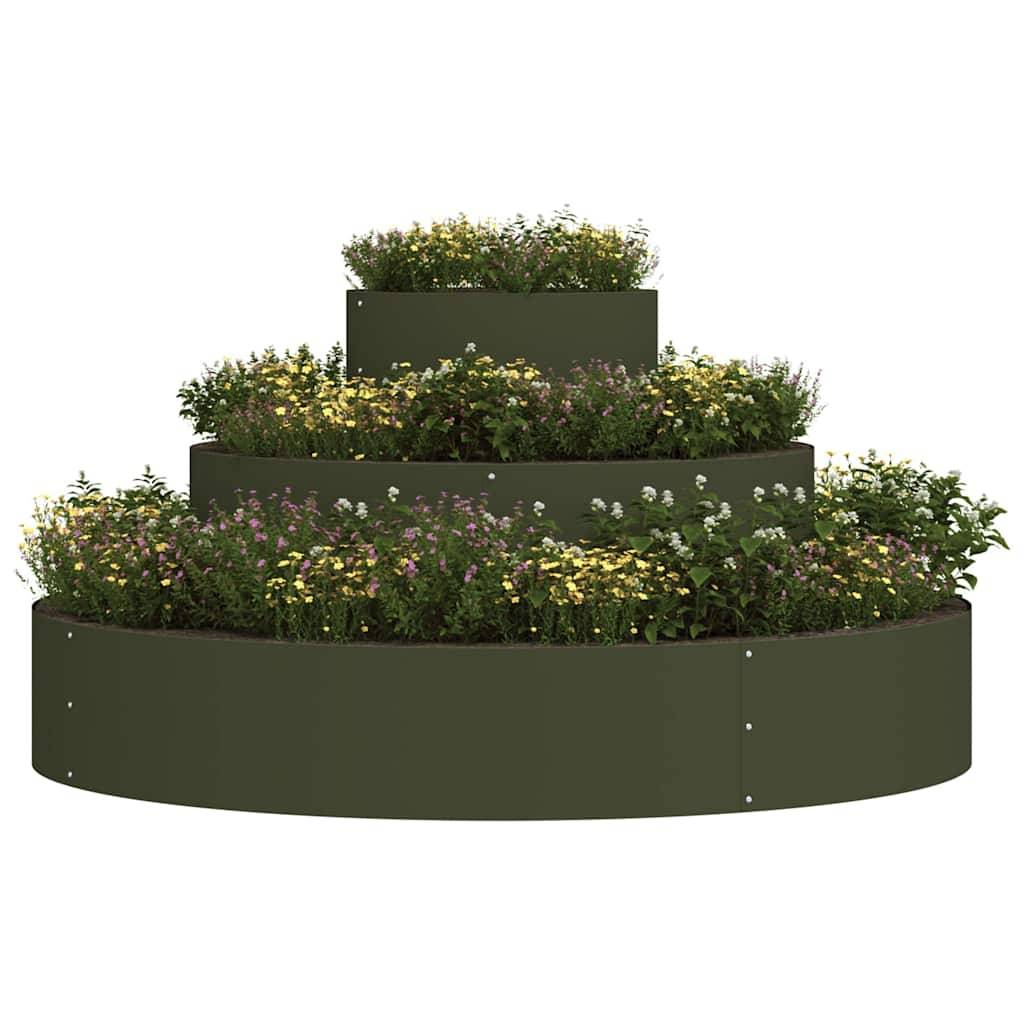 ComfortXL - Cache-pot carré en acier design moderne pour jardin et balcon Vert Olive – ComfortXL Outdoor Living - Image 3