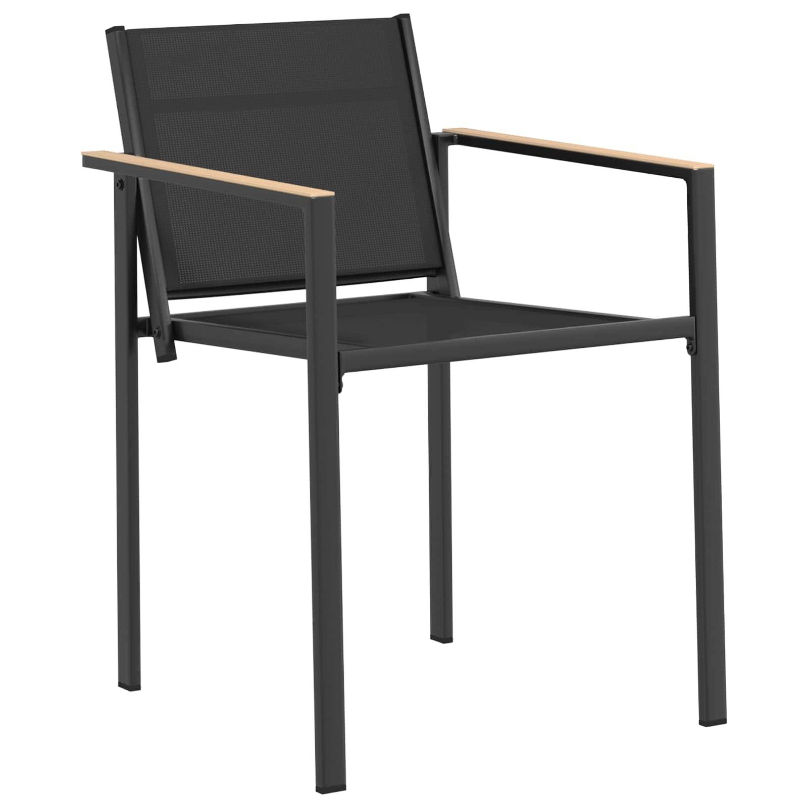 Chaises de jardin textilène noir et anthracite 53.5 x 59 x 77 cm, Poids:12.85kg - PANGIVO - Image 3