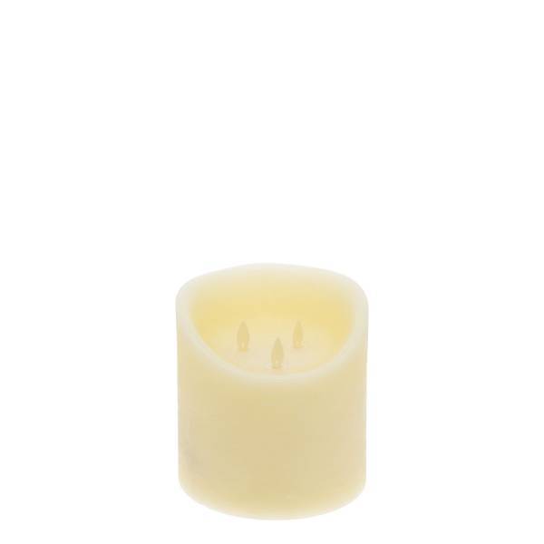 Lotti - Bougie 3 flammes LED en cire véritable Ivoire à piles H15cm Minuteur Blanc chaud Lotti - Image 6