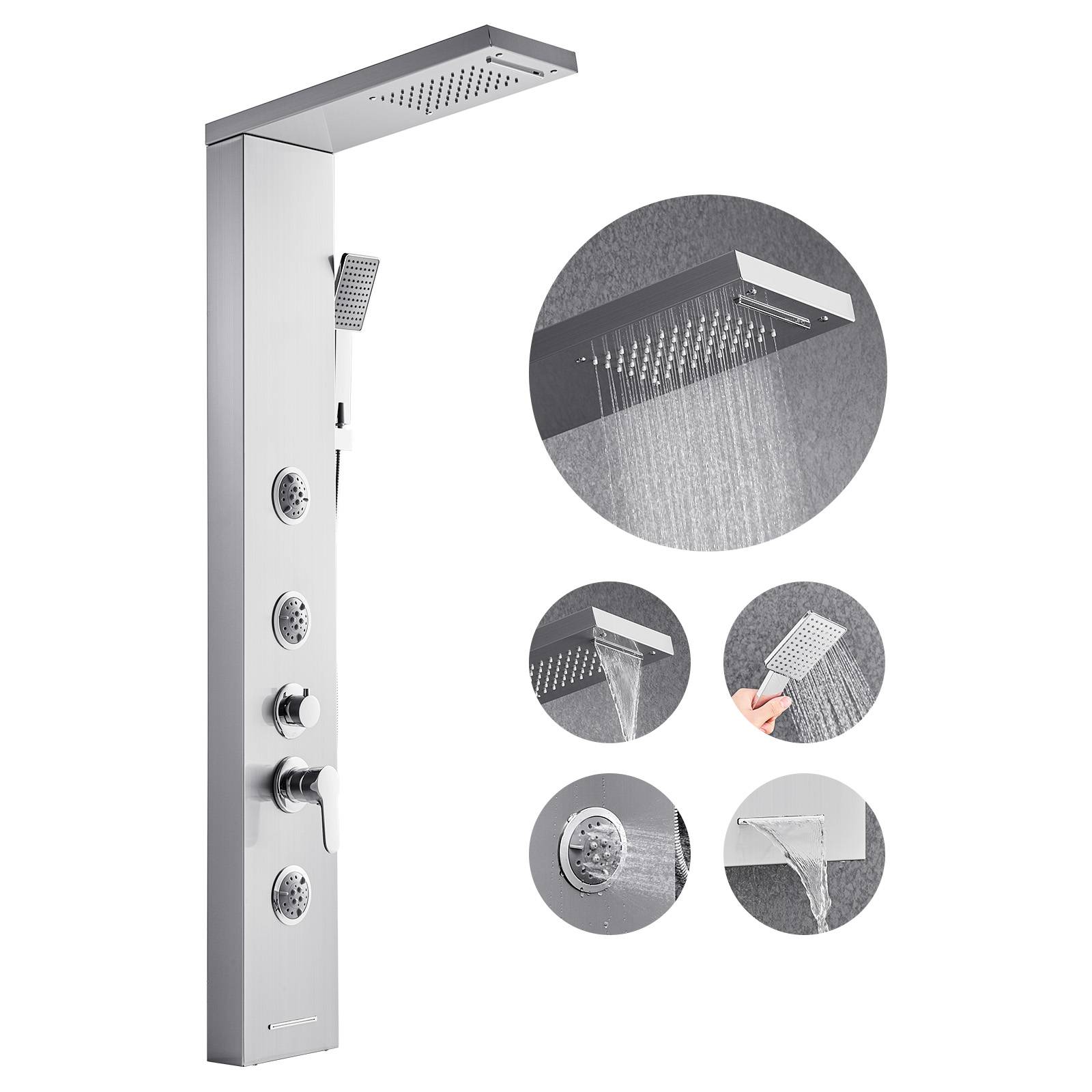 Vevor - VEVOR Colonne de douche en acier inox 5 modes avec jet de massage et effet pluie - Image 1