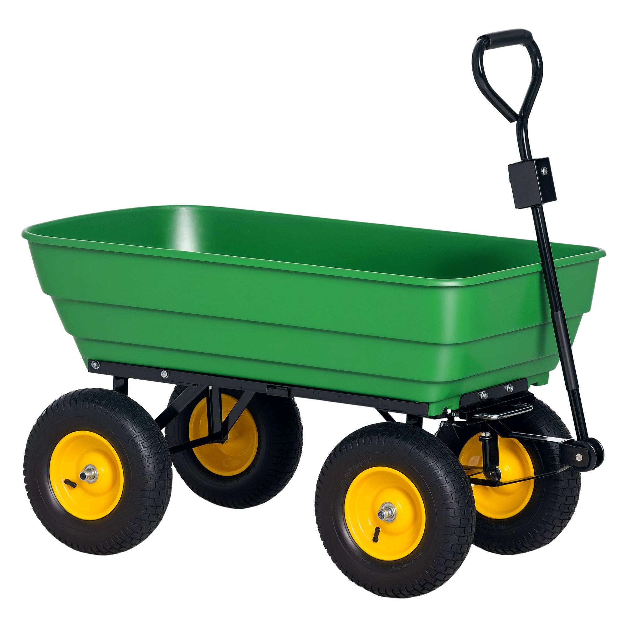 ComfortXL - Chariot de jardin basculant acier polypropylène 125 L vert charge 200 kg tout-terrain - ComfortXL Outdoor Living - Image 1