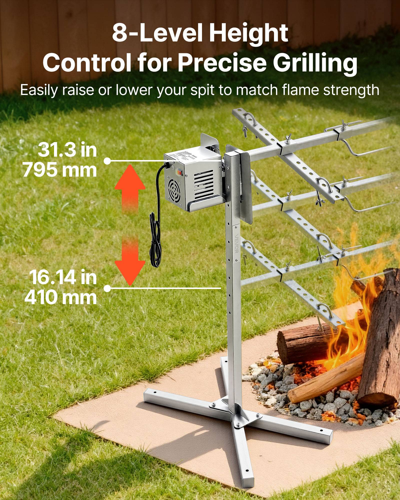 Vevor - VEVOR Barbecue Rôtissoire Tournebroche Électrique Moteur 38 W Charge 60 kg Fête - Image 4