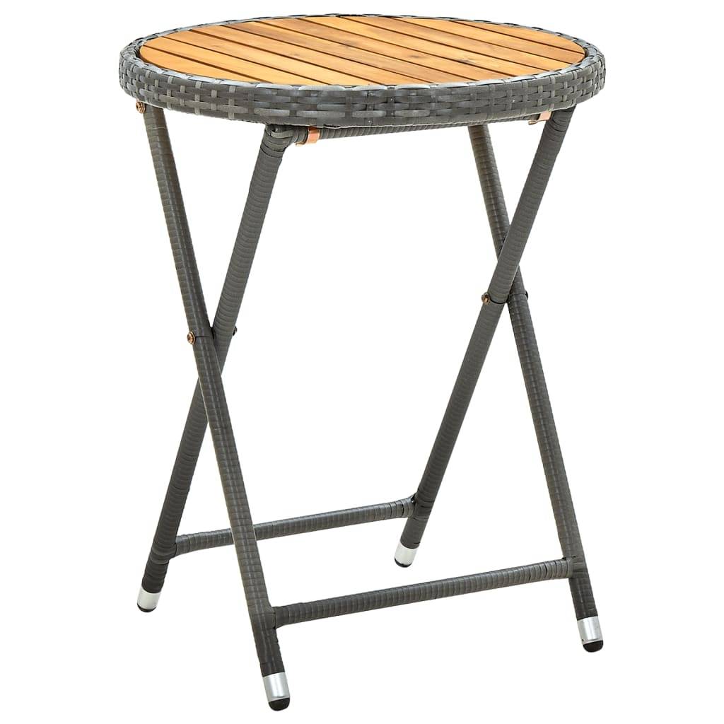 Vidaxl - Ensemble de bistro avec coussins 3 pcs-Salons de jardin gris rotin et acacia - Image 4