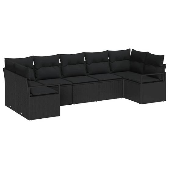 Set Canapés Spacieux 7 Pièces Résine Noire avec Rangements Étanches et Confort – ComfortXL Outdoor Living - Image 2