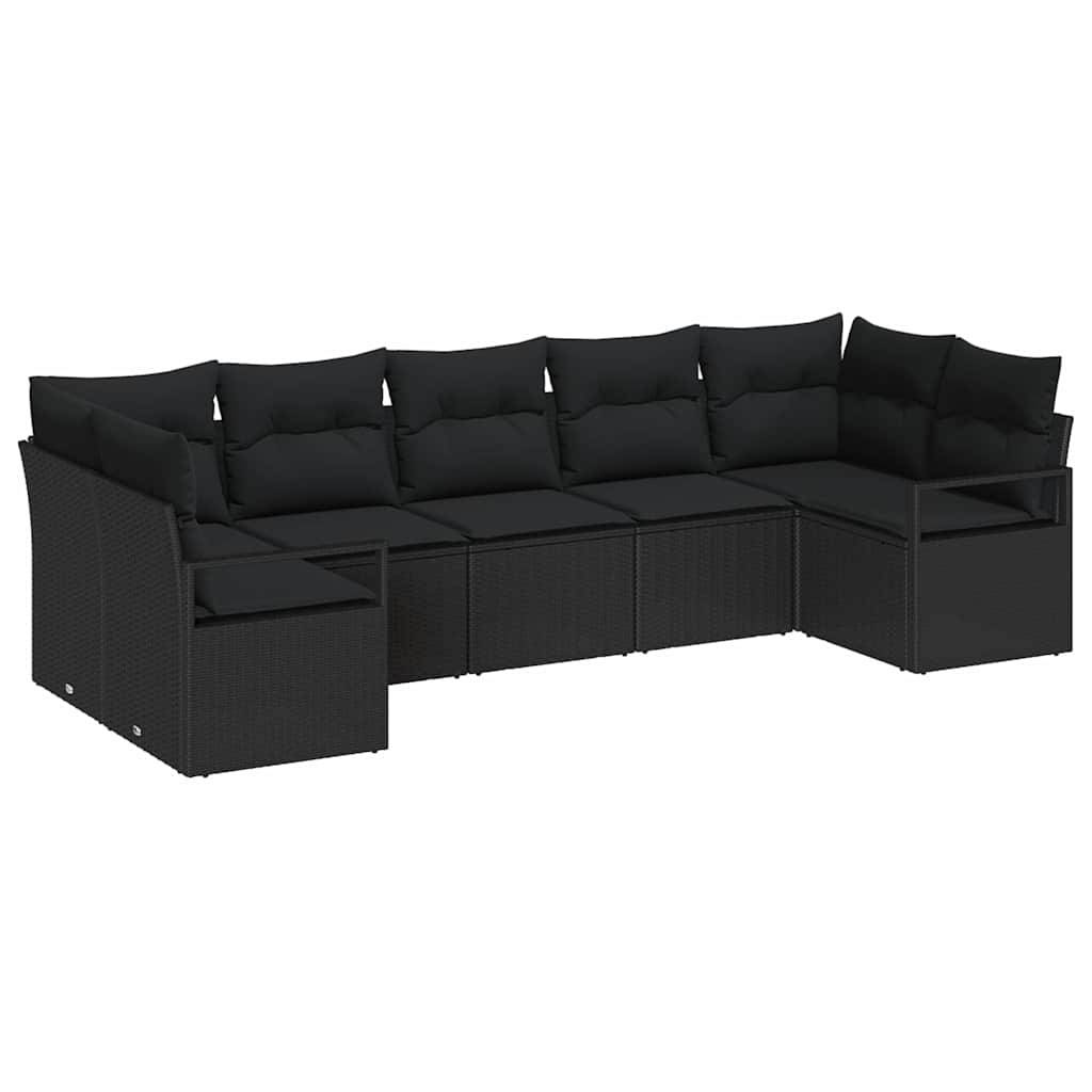 Set Canapés Spacieux 7 Pièces Résine Noire avec Rangements Étanches et Confort – ComfortXL Outdoor Living - Image 2