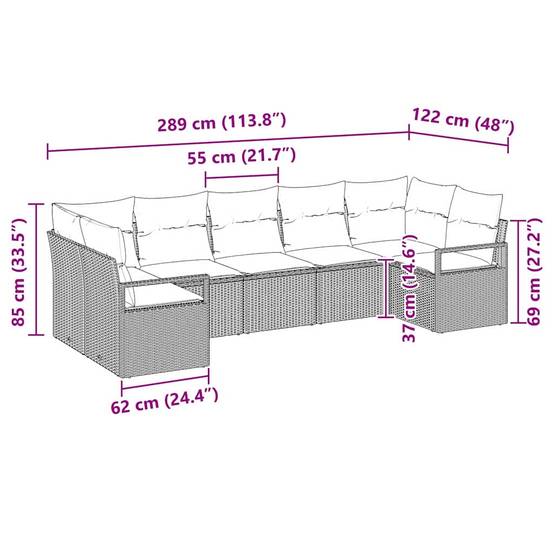 Set Canapés Spacieux 7 Pièces Résine Noire avec Rangements Étanches et Confort – ComfortXL Outdoor Living - Image 5
