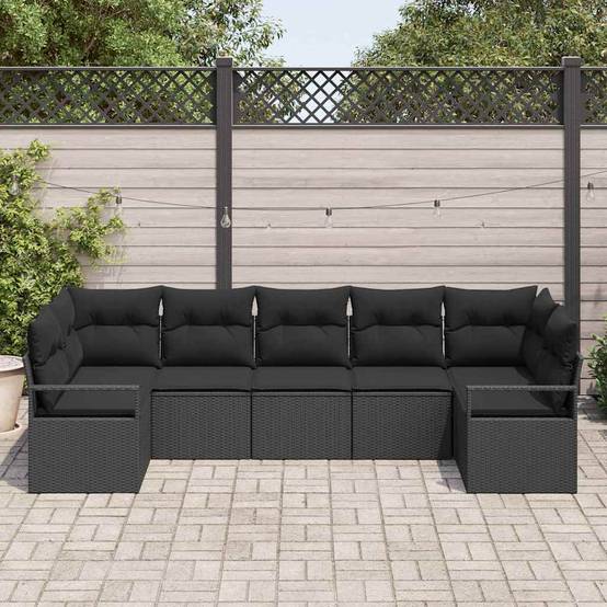 Set Canapés Spacieux 7 Pièces Résine Noire avec Rangements Étanches et Confort – ComfortXL Outdoor Living - Image 3