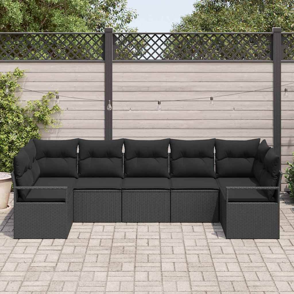 Set Canapés Spacieux 7 Pièces Résine Noire avec Rangements Étanches et Confort – ComfortXL Outdoor Living - Image 3