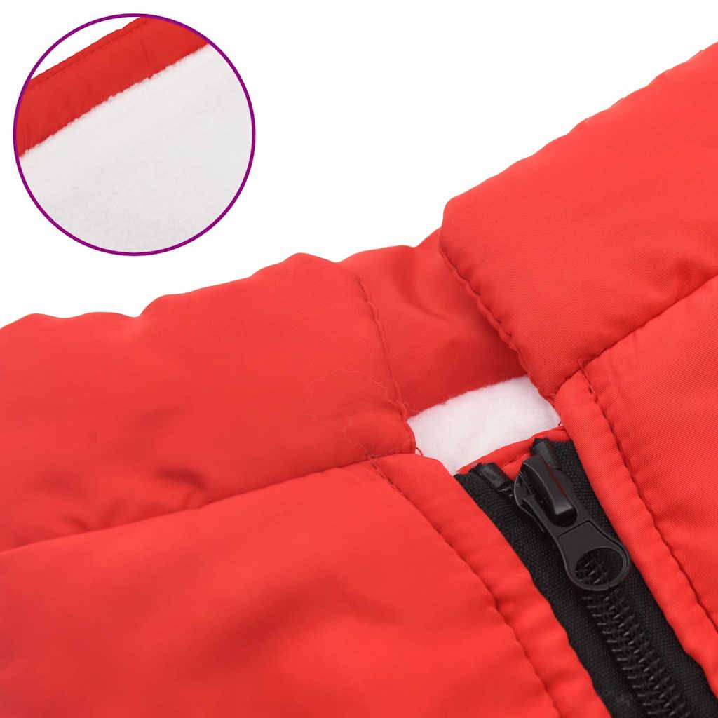 Manteau Chien Hiver Imperméable avec Harnais intégré Polaire Rouge L28 – ComfortXL Pet Living - Image 4