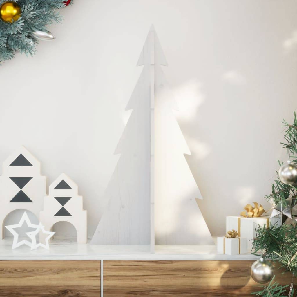 ComfortXL - Sapin de Noël en Bois Pin Massif Décoration Scandinave Intérieur Blanc 80 cm – ComfortXL Outdoor Living - Image 1