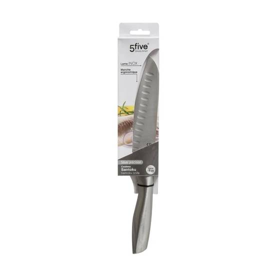 Couteau Santoku "Inox Forgé" 31cm Gris - Image 4