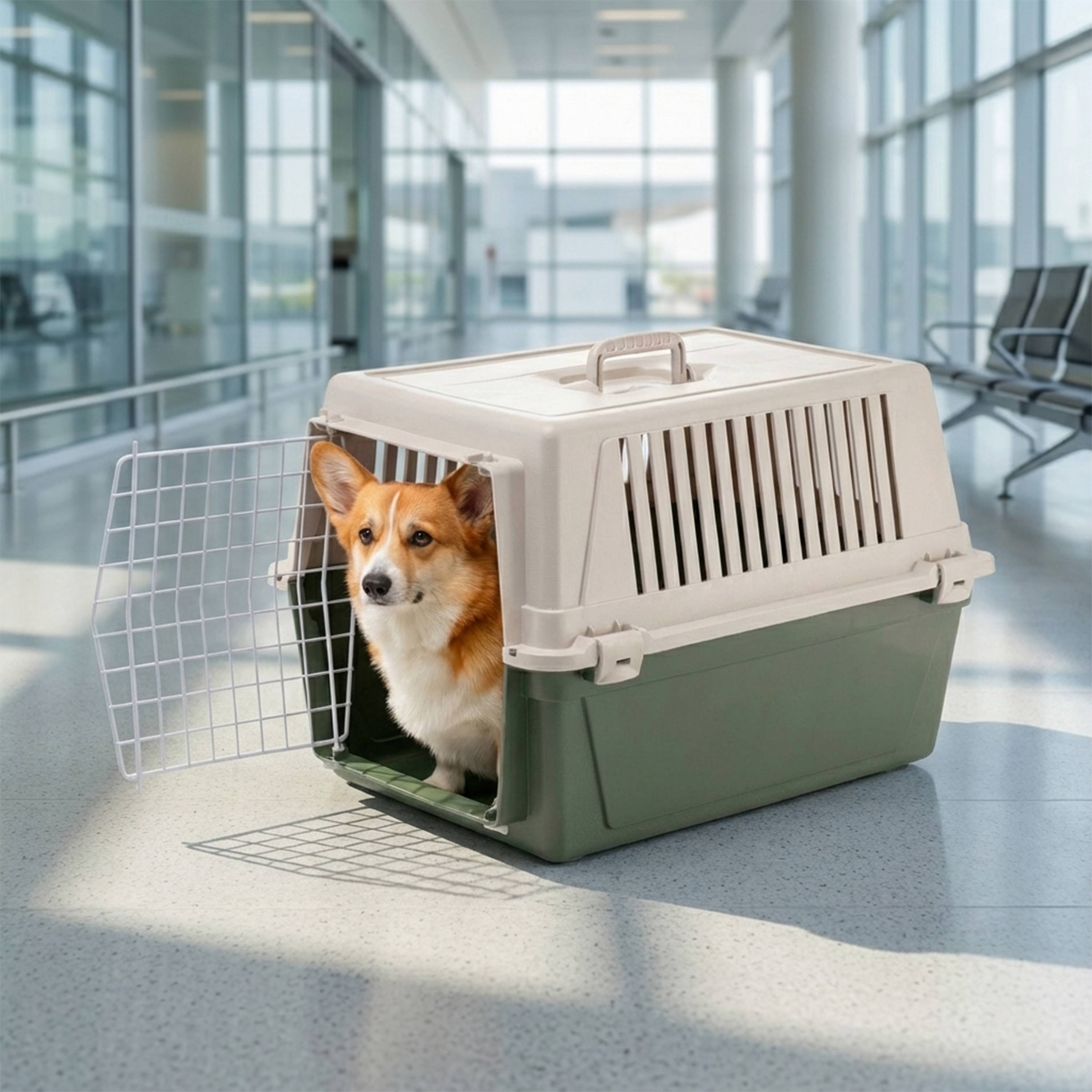Ferplast - Ferplast Caisse de Transport Chat, Cage de Transport pour Chiens Petits Moyens et Chats jusqu'à 15 Kg, Porte en Fer Plastifié, Fentes d'aération, 40 x - Image 3