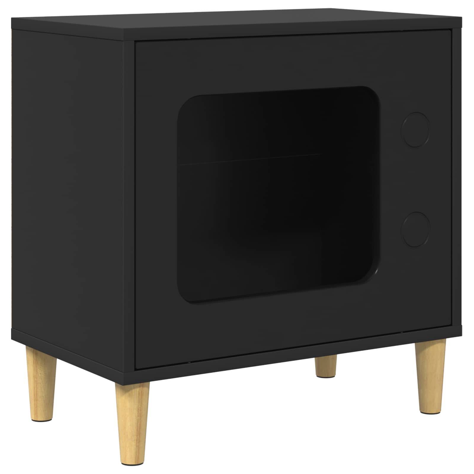 Maison pour chat bois d'ingénierie noir 51 x 30 x 52 cm, Poids:8.98kg - PANGIVO - Image 2