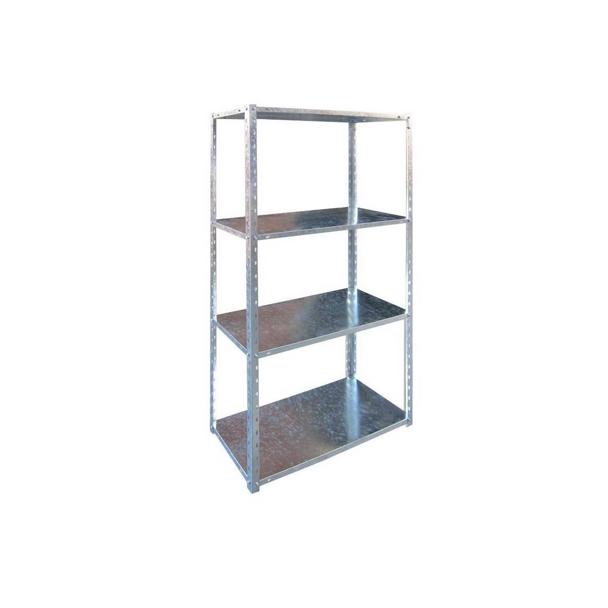 Etagère 4 tablettes L75xP30xH150 cm Acier zingué Résistance 40kg BRIXO - Image 2