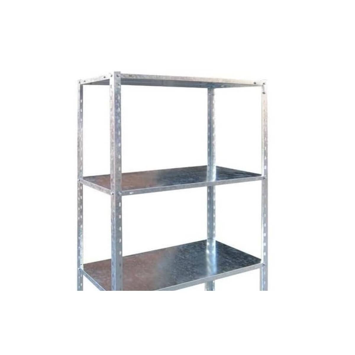 Etagère 4 tablettes L75xP30xH150 cm Acier zingué Résistance 40kg BRIXO - Image 3