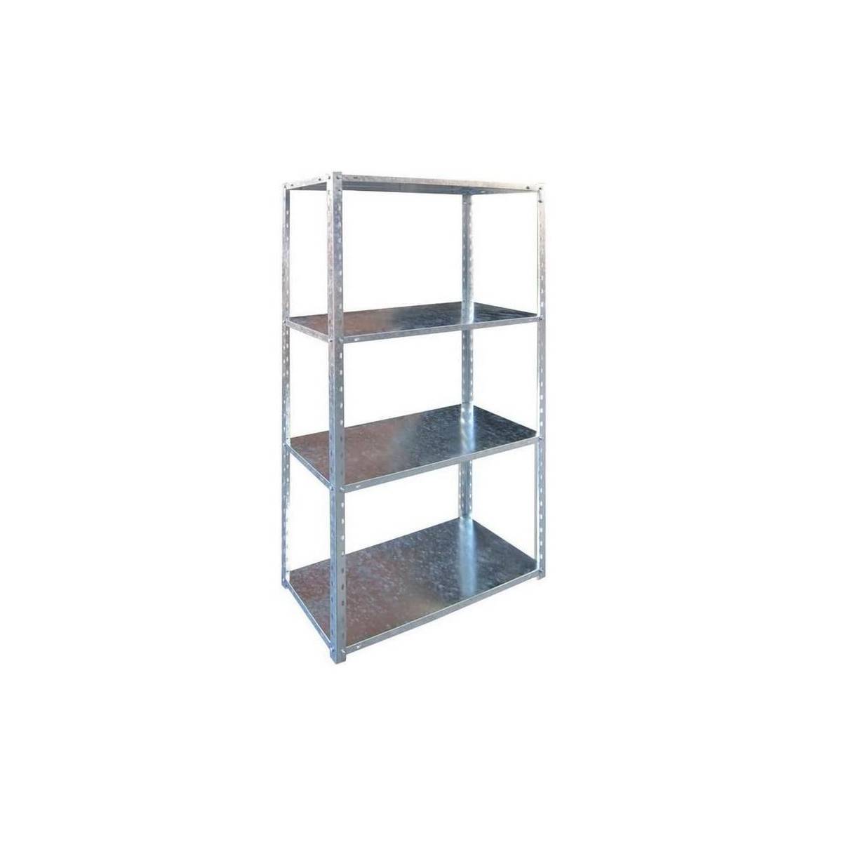 Etagère 4 tablettes L75xP30xH150 cm Acier zingué Résistance 40kg BRIXO - Image 1