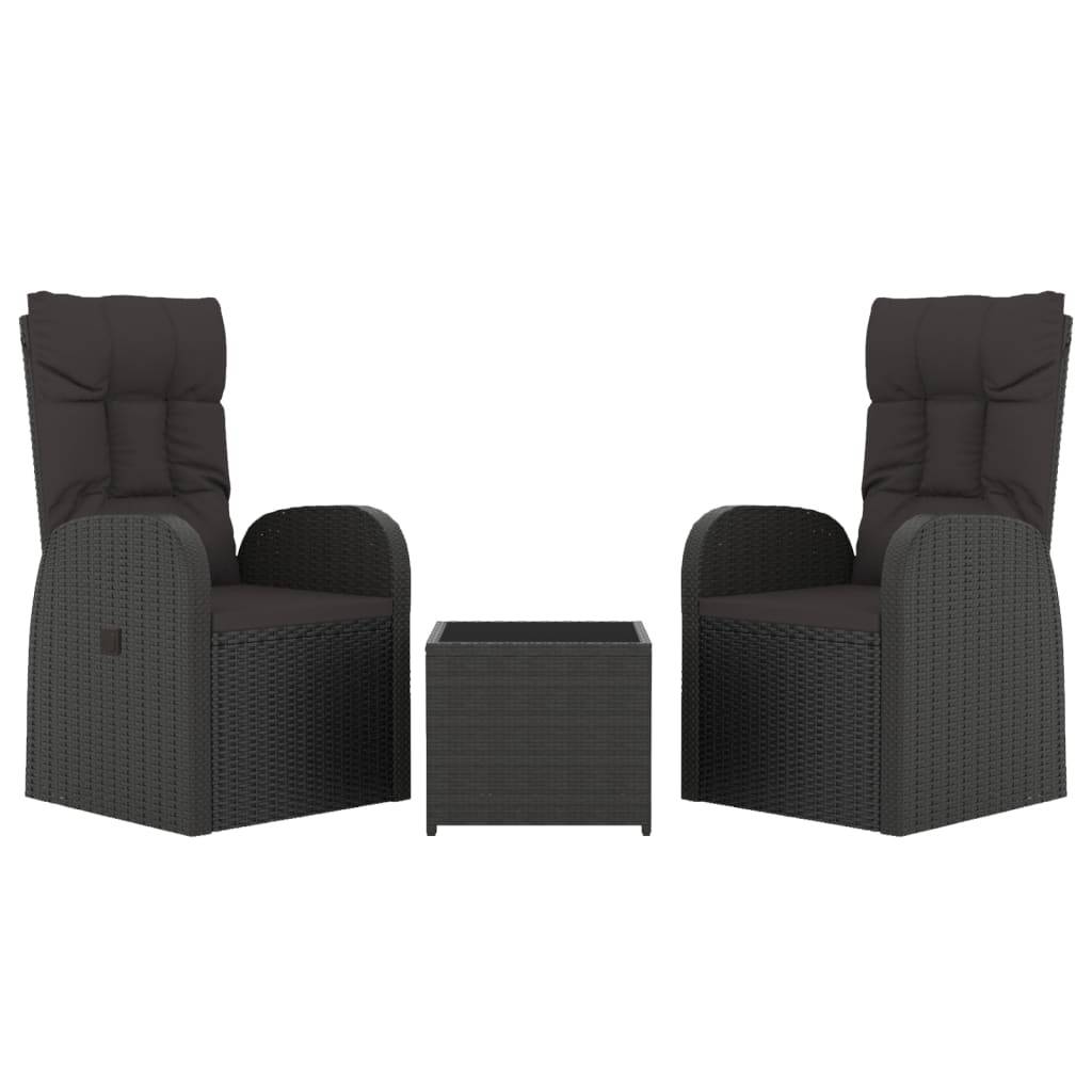 ComfortXL - Salon de Jardin 2 Personnes Résine Tressée Fauteuils Inclinables Table Verre – ComfortXL Outdoor Living - Image 3