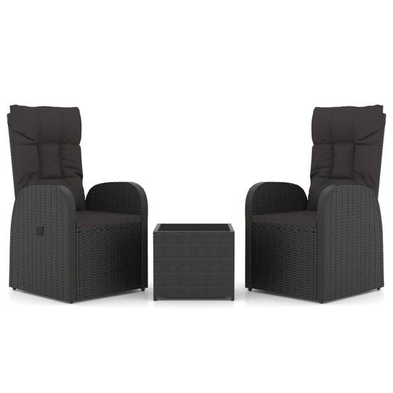 ComfortXL - Salon de Jardin 2 Personnes Résine Tressée Fauteuils Inclinables Table Verre – ComfortXL Outdoor Living - Image 2