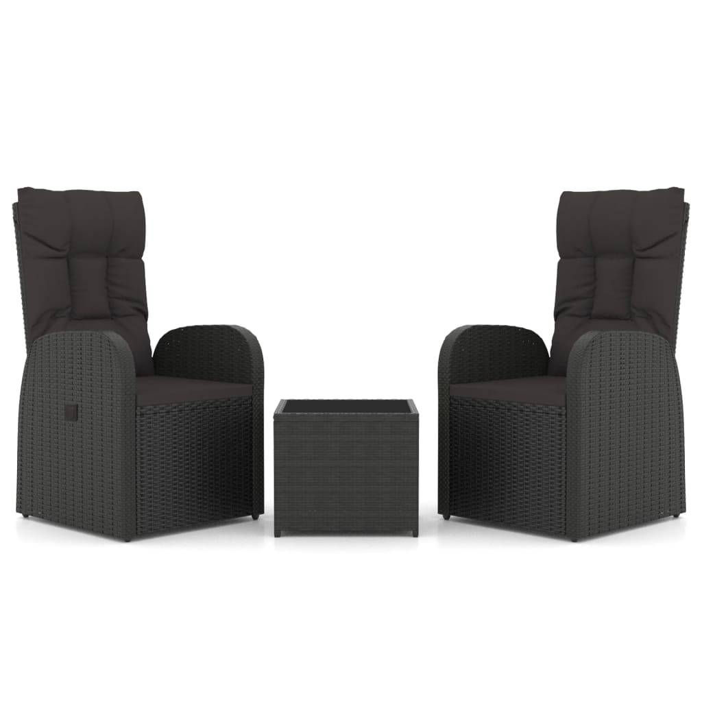 ComfortXL - Salon de Jardin 2 Personnes Résine Tressée Fauteuils Inclinables Table Verre – ComfortXL Outdoor Living - Image 2