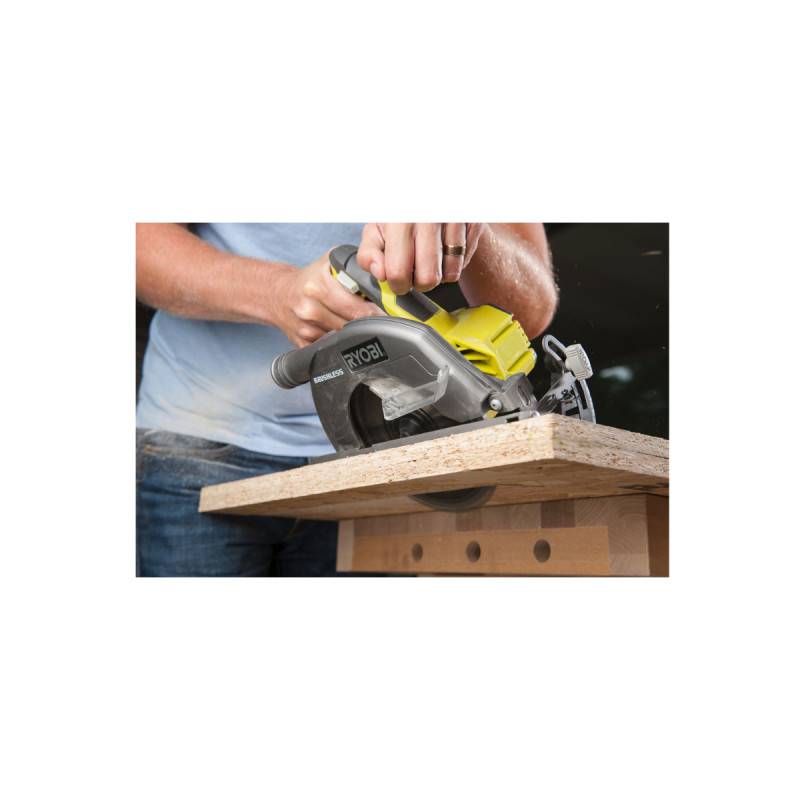 Ryobi - Pack RYOBI Scie circulaire Brushless 18V One+ 60mm R18CS7-0 - 1 batterie 4.0Ah - 1 chargeur rapide 2.0Ah RC18120-140 - Image 4