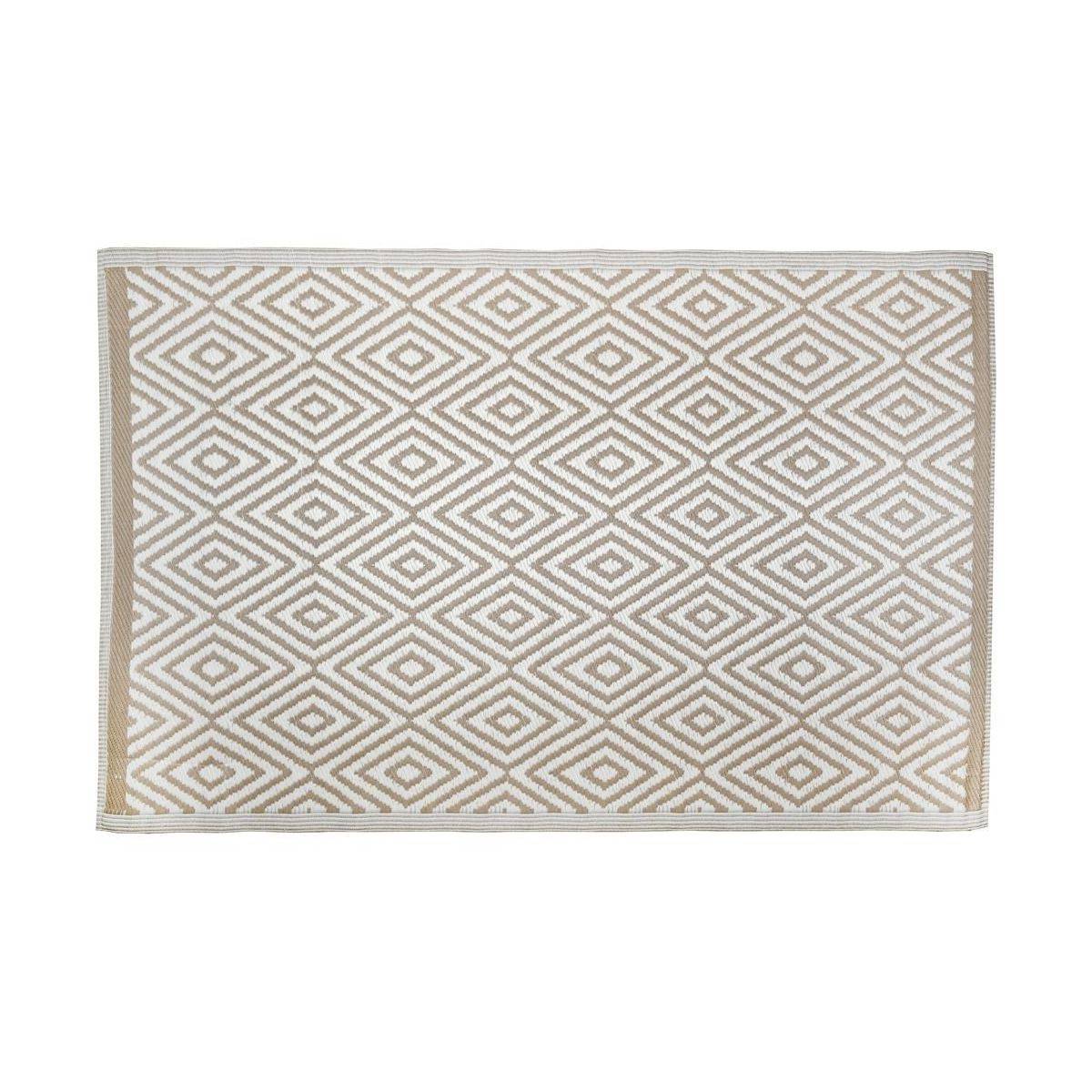 Aubry Gaspard - Tapis d'extérieur en polypropylène 120 x 180 cm Diamant - Beige - Image 1
