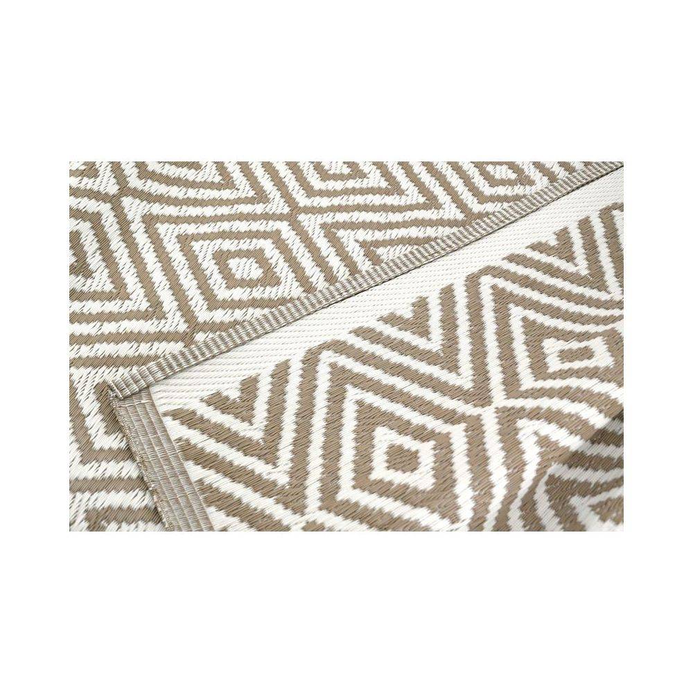 Aubry Gaspard - Tapis d'extérieur en polypropylène 120 x 180 cm Diamant - Beige - Image 3