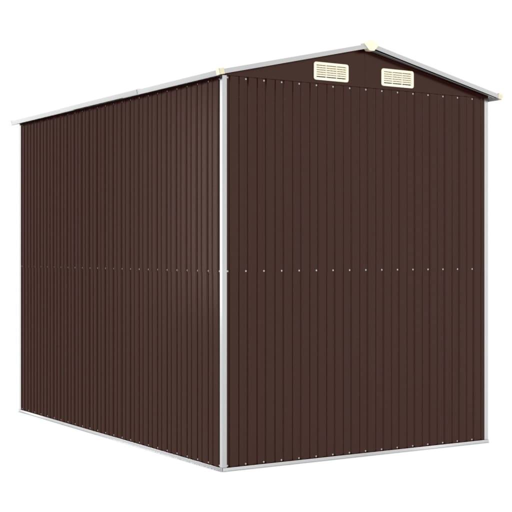 Vidaxl - Abri de jardin Marron foncé 192x274x223 cm Acier galvanisé vidaXL 3147461 - Image 7