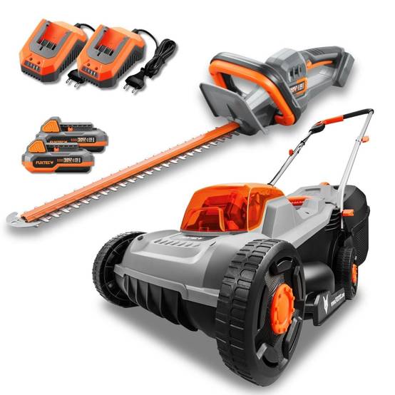 FUXTEC - FUXTEC Kit Entretien Jardin 20V avec Tondeuse à Batterie et Taille-Haies - Image 1