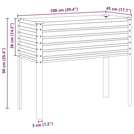 Vidaxl - Jardinière de jardin Anthracite 100x45x90 cm Acier vidaXL 4008972 - Image 3