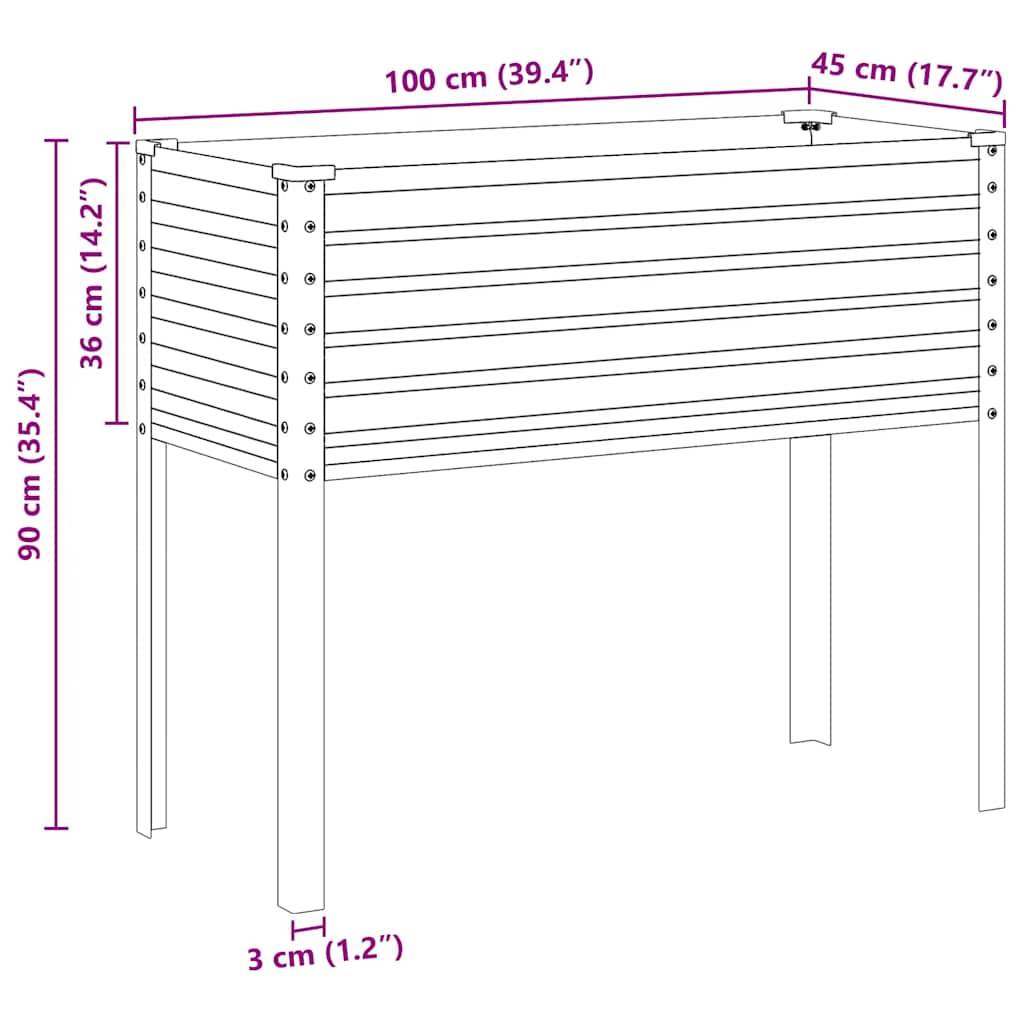 Vidaxl - Jardinière de jardin Anthracite 100x45x90 cm Acier vidaXL 4008972 - Image 3