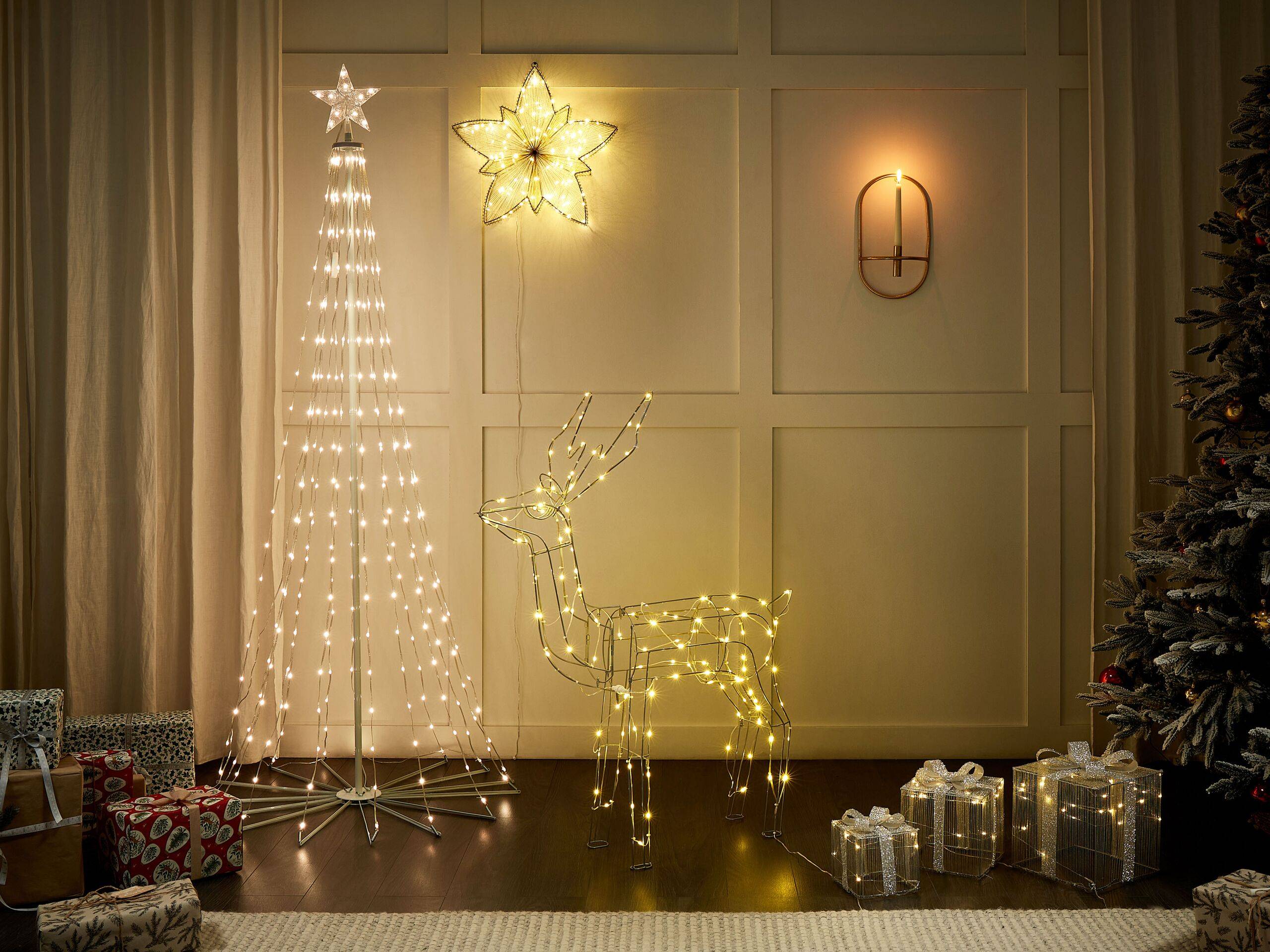 Beliani - Décoration de Jardin et d'Intérieur à LED en Forme de Cerf Argenté 117 cm Accessoire pour Fêtes Eclairage Ludique - Image 2