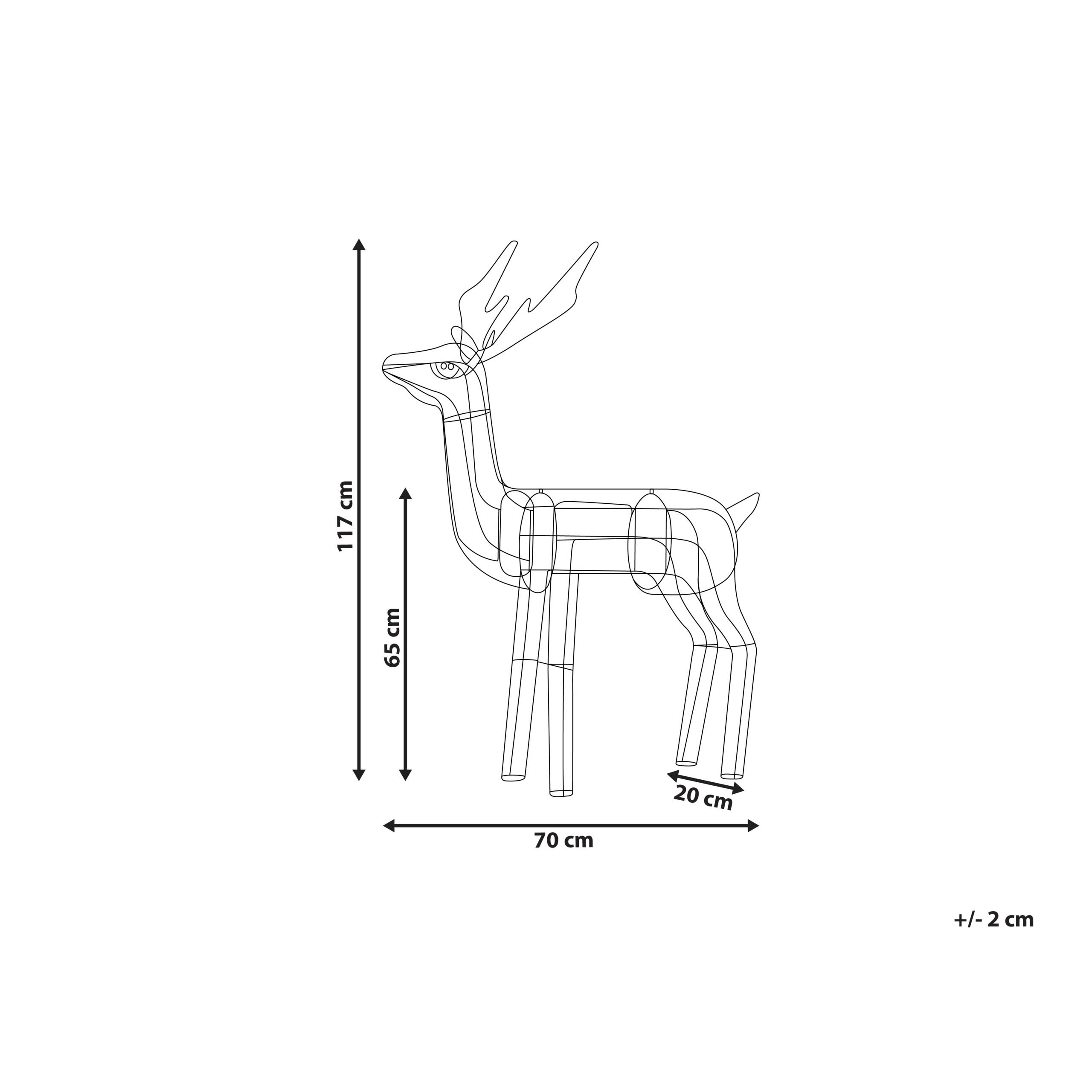 Beliani - Décoration de Jardin et d'Intérieur à LED en Forme de Cerf Argenté 117 cm Accessoire pour Fêtes Eclairage Ludique - Image 3