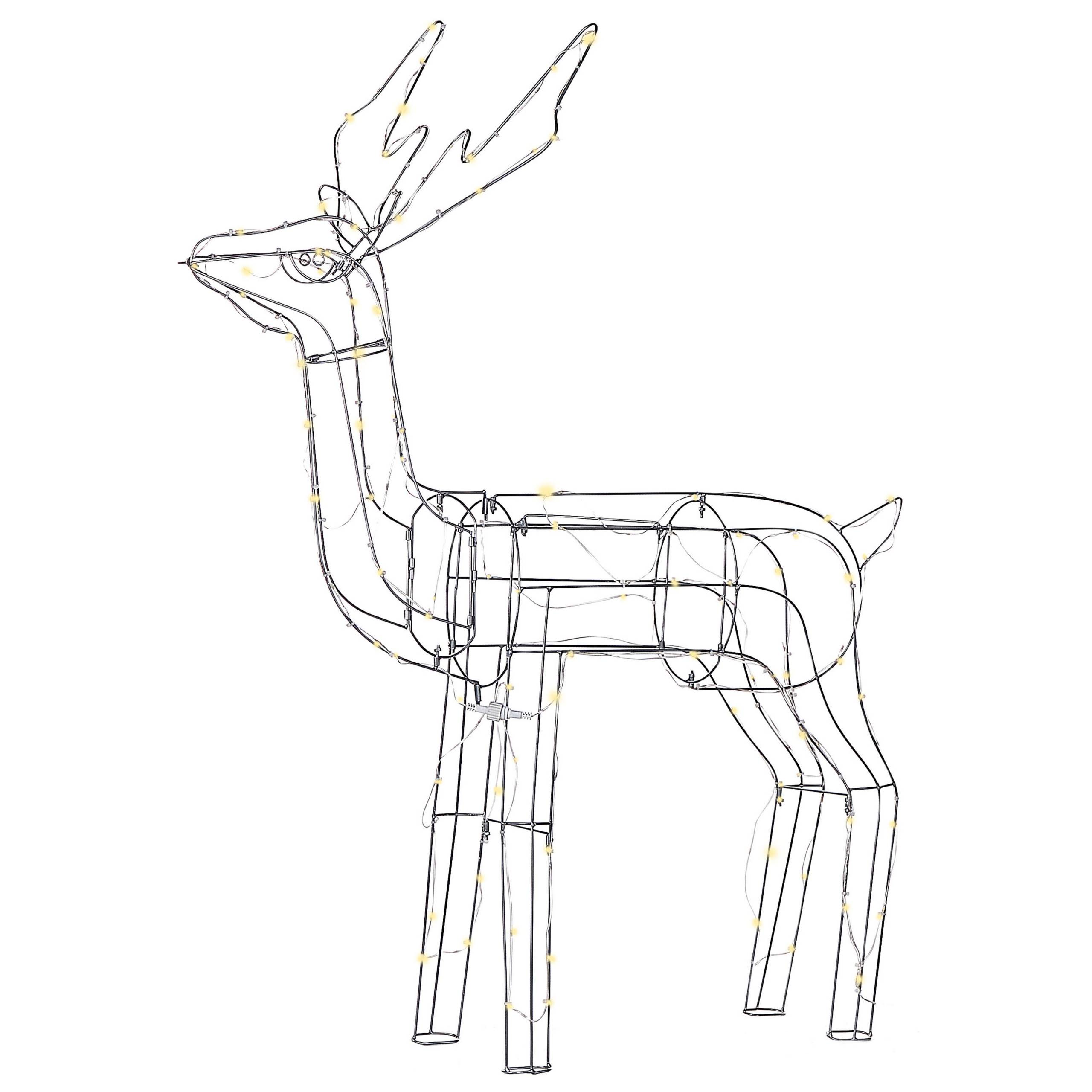 Beliani - Décoration de Jardin et d'Intérieur à LED en Forme de Cerf Argenté 117 cm Accessoire pour Fêtes Eclairage Ludique - Image 1
