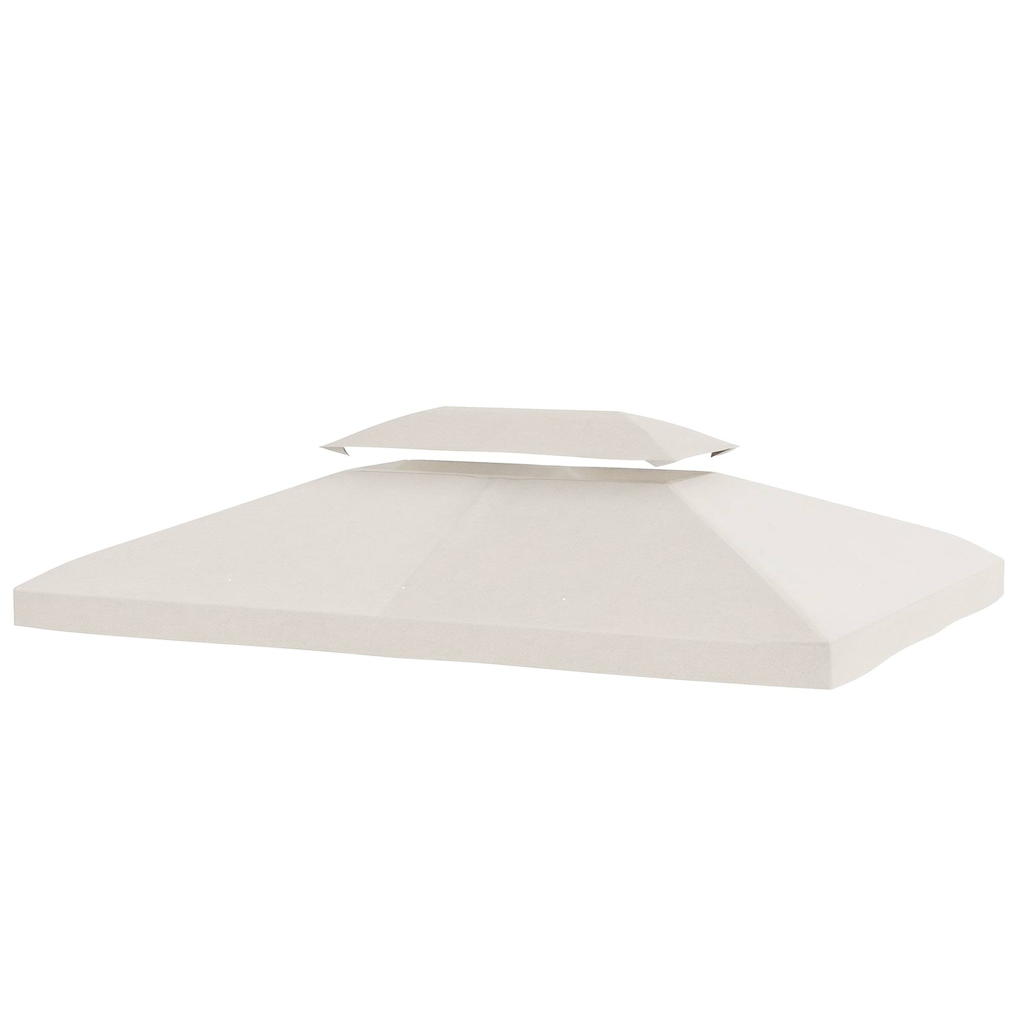 Toit de rechange 4x3 m avec double toit, trous de drainage et protection UV, seul toit sans structure, creme - Image 2