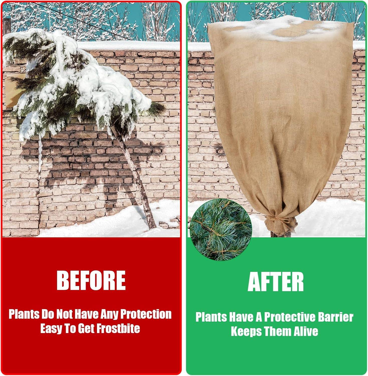 IntiMeg - Grande housse de protection contre le gel avec cordon de serrage, housse d'arbre, protection contre le gel pour plantes d'extérieur, 110 x 180 cm - Image 3