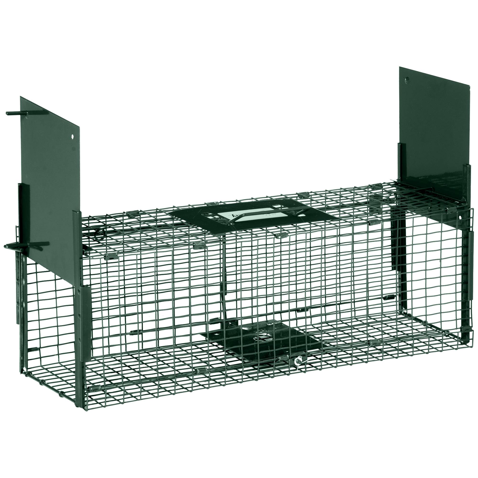 Piège à animaux vivants 60 x 18 x 20 cm avec 2 portes, poignée et cadre en acier pour souris et rongeurs, vert - Image 1