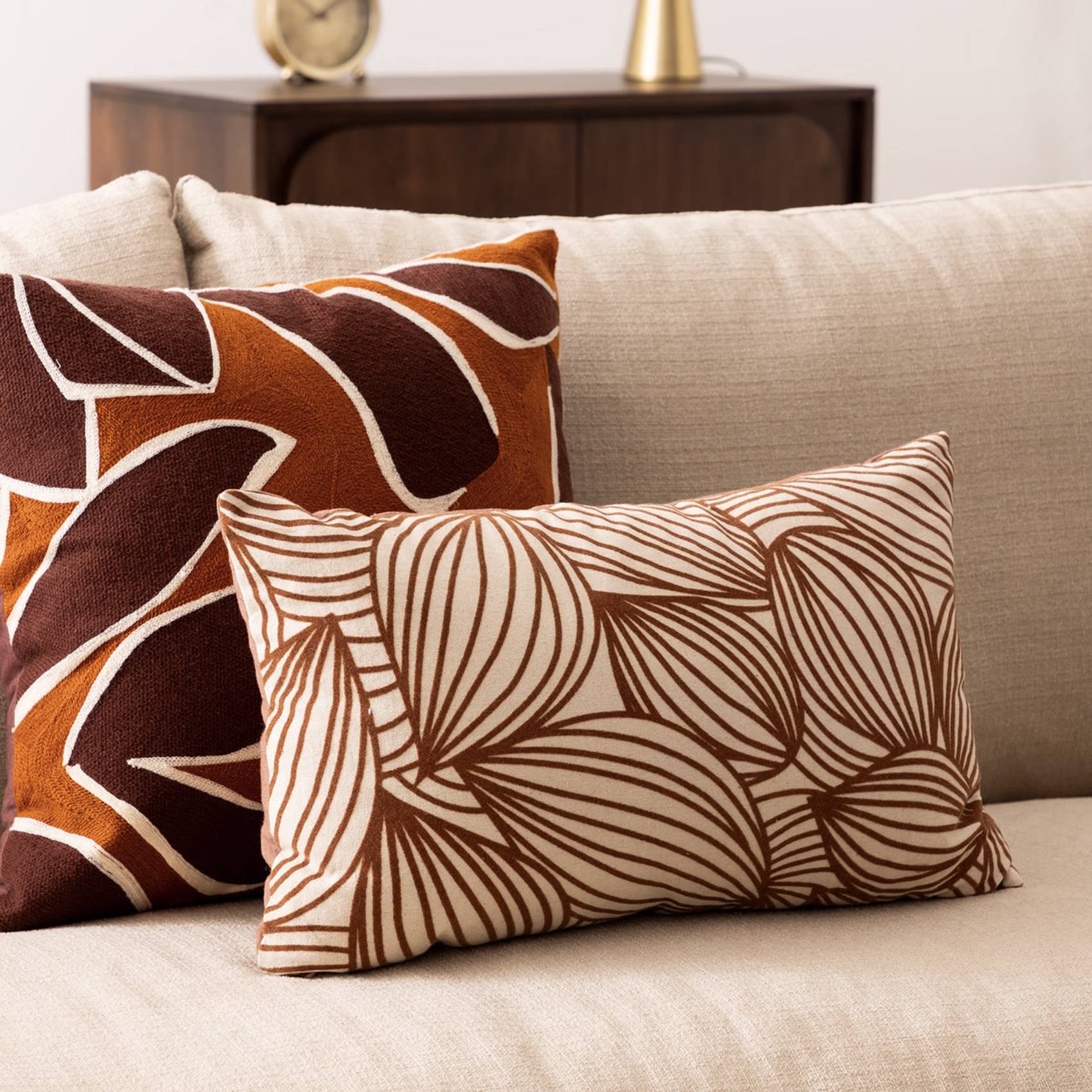 Atmosphera - Coussin floqué en velours motif feuille - ATMOSPHERA - Image 6