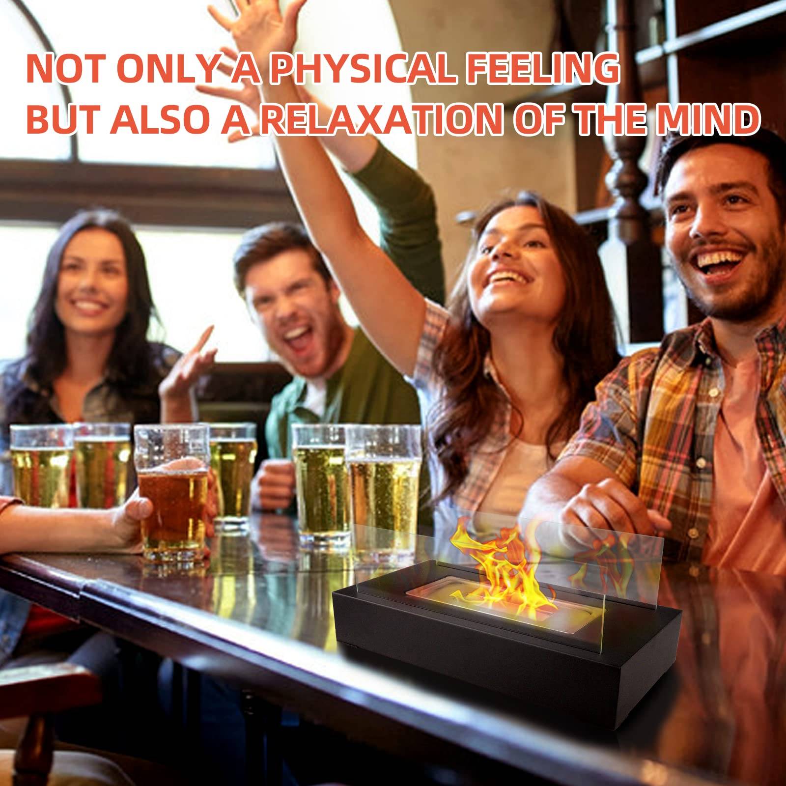 Cheminée de table pour balcon, décoration, intérieur et extérieur, ambiance feu de camp, Noir-Lytech - Image 3