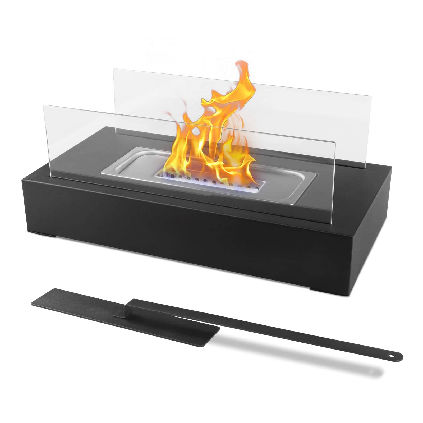 Cheminée de table pour balcon, décoration, intérieur et extérieur, ambiance feu de camp, Noir-Lytech - Image 1