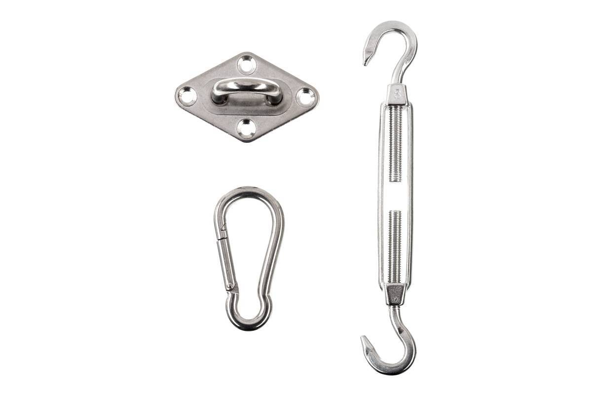 Hesperide - Kit de fixation pour voile d'ombrage 20cm 3 pièces en acier traité époxy - Hespéride - Image 1