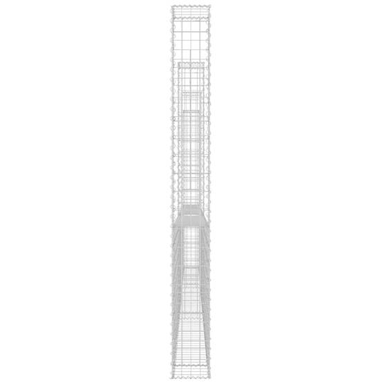 PANGIVO - Panier de gabion en fer argenté 380 x 20 x 200 cm avec 4 poteaux - PANGIVO - Image 4